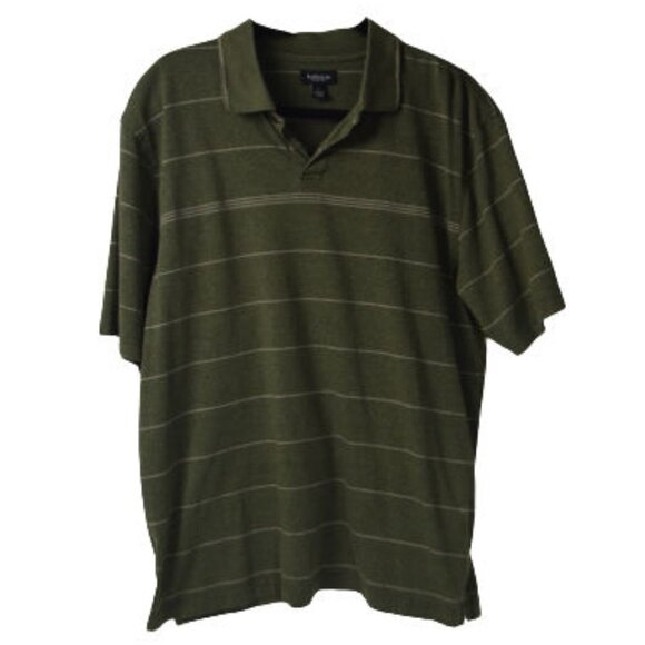 Mens VanHeusen Grey Stripe Polo Golf Shirt Size: L - Picture 1 of 2